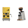 Profitec GO, yellow + Eureka Mignon Single Dose PRO, White & Oak