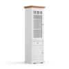 PROXIMA.store - Rustikálna vitrína ľavá 2s.1 - BELLUNO ELEGANTE FARBA: biela - dub