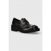 Kožené poltopánky MM6 Maison Margiela pánske, čierna farba, SH1WQ0001