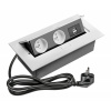 GTV AE-PBU2GU-10 Zásuvky stolný, 2X zásuvka, 2xUSB, prívodný kábel, biela