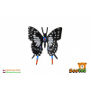 Teddies Motýl tropický Papilio/otakárek černo-šedivý - zooted - 6 cm