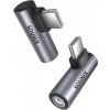 Audio adaptér SOUNIX USB-C na mini jack 3,5 mm, uhlový 90°, s DAC