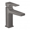 Hansgrohe Metropol, umývadlová batéria 110 s výpustom Push-Open, kefovaná čierná chrómová, HAN-32507340