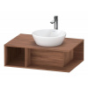 DURAVIT D-Neo závesná skrinka pod umývadlo na dosku, 1 otvorená priehrada vľavo, 800 x 550 x 260 mm, orech prírodný, DE495807979