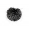 Kožešinová bambule s poutkem Ø12 cm Varianta: 4 černá bílá, Balení: 6 ks