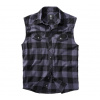 Brandit checkshirt sleeveless čierno/sivá