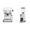 Ascaso Dream ONE, Cloud White + Eureka Atom Specialty 75, white