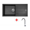 Set Sinks Perfecto 1000 Metalblack + Elasta nerez/čierná
