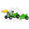 Detský šľapací traktor, nakladač a vlečka