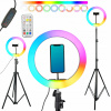 Kozmetická lampa - Ring LED RGB CCT Ring CCT TRODOD 210 cm (Kozmetická stolová lampa s lupičom 5 dioptérov)