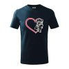 Nemecký ovčiak v srdci - Tričko detské bavlnené - 134 cm/8 rokov ( Tmavomodrá (takmer čierna) )