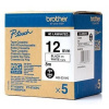 páska BROTHER HGe231 čierne písmo, biela páska HQ Tape (12mm) (5 ks) (HGE231V5)