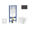 Geberit Duofix Set predstenovej inštalácie, klozetu Arkas I a dosky softclose, tlačidlo Sigma20, matná čierna/čierna SANI11CA5180
