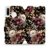 Flipové pouzdro Mobiwear - Huawei P30 Lite - V169S Zlatavé kvítky (Knížkové flip pouzdro, obal, kryt na mobil Huawei P30 Lite - V169S Zlatavé kvítky, materiál Umělá kůže + TPU - ochrana 360°, stojánek
