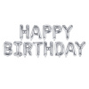 Balón PartyDeco - Nápis HAPPY BIRTHDAY strieborný 340x35cm