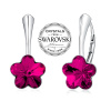 stříbrné náušnice se Swarovski® Crystals květ fuchsie VSW016E
