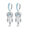 GRACE Silver Jewellery Stříbrné visací náušnice s motivem lapače snů - stříbro 925/1000 E-1496/325 Modrá