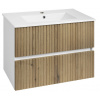 Aqualine PANEDA STRIP umývadlová skrinka 74,5x55x45,2cm, dub emporio PN375