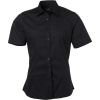 James & Nicholson Košile JN 679, popelínová, krátký rukáv, dámská COT02067900201-black S Černá