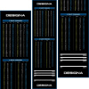 Gumový koberec Designa Checkout 290x80cm, modrý (Chráni podlohu aj šípky. Na koberci je uvedené hranica hodu.)