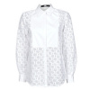 Karl Lagerfeld Košele a blúzky KL MONOGRAM LACE BIB SHIRT Biela