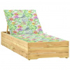 Záhradné lehátko - Vidaxl Deckchair s vankúšom so vzorom listov, impregnácia (Vidaxl Deckchair s vankúšom so vzorom listov, impregnácia)