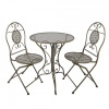 Clayre & Eef Zelený kovový záhradný Bistro set stôl a 2 stoličky - Ø 60*70 / 50*40*93 cm - Clayre & Eef