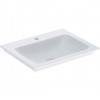 Geberit ONE - Umývadlo nábytkové 600x480x140 mm, bez prepadu, s otvorom na batériu, KeraTect, biela 505.010.01.1