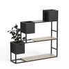 Kvetinové lôžko 90 cm kov 155185 (Dębowy Flower Bed Police - Black Loft Metal 90 cm)