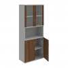 Hobis Policová skriňa Strong, 80x192x40 cm, orech/sivá