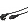 Monacor AAC-200IEC - Sieťový kábel | 3-kolíkový inline konektor IEC s blokovaním IEC | Dĺžka: 2m