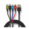 Kábel iBOX USB - USB typ C / microUSB / Lightning 1,2 m čierny