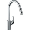 HANSGROHE Focus M41 páková drezová batéria Eco s vyťažiteľnou sprškou s prepínaním, 2jet, sBox, výška výtoku 225 mm, chróm, 73895000