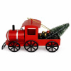 DECOLED Vianočná ozdoba kovová lokomotíva, 15,2 × 4,5 × 8,2 cm, závesná, červená