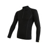 SENSOR MERINO ACTIVE pánské triko dl.rukáv stoják zip černá 19200014-01