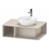 DURAVIT D-Neo závesná skrinka pod umývadlo na dosku, 1 otvorená priehrada vľavo, 800 x 550 x 260 mm, taupe matná, DE495809191
