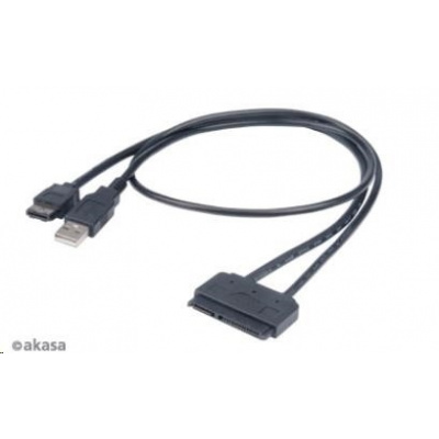 AKASA HDD adaptér Flexstor ESATA, 2,5" SATA HDD/SSD na E-SATA, 40cm AK-CBSA03-80BK