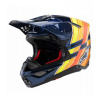 Přilba SUPERTECH S-M10 edice TROY LEE DESIGNS, ALPINESTARS (modrá perleť/oranžová fluo/žlutá/červená) 2025 L (obvod 59 - 60 cm)