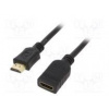 Cable HDMI 2.0 HDMI socket,HDMI plug PVC 0.5m black 30AWG