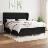 vidaXL Posteľný rám boxspring s matracom čierny 160x200 cm látka - Čierna - 57991-12957