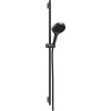 HANSGROHE Rainfinity sprchová súprava, ručná sprcha 3jet priemer 132 mm, 90 cm sprchová tyč Puro S, jazdec s tlačidlom Push a textilná sprchová hadica 160 cm, kartáčovaný čierny chróm, 28743340