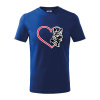 Nemecký ovčiak v srdci - Tričko detské bavlnené - 134 cm/8 rokov ( Kráľovská modrá )