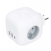 Solight rozbočka kostka, 3x 16A + USB A+C, bílá, vypínač (P110C)