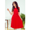 LILA - Červené dámske plisované šaty s krátkymi rukávmi 311-1 LILA M