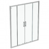 Ideal Standard Connect 2 - Posuvné sprchové dvere, štvordielne, 160 cm, silver bright/číre sklo K9282EO