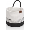 KELA Košík Hedda 20 cm zmes bavlna/polyester bielo-čierna KL-24455