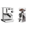 Rancilio Silvia E, white + Eureka Mignon Specialita Compatto, CR chrome