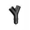 Baseus CCALL-YX01 Nabíjačka do Autá Y Type 2xUSB + Extender Black (6953156280250)