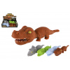 Teddies Dinosaurus plnený pieskom 180g mačkací antistresový silikón 18cm 4 farby v sáčku 12ks v boxe