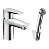 Hansgrohe Talis E - Páková umývadlová batéria s ručnou sprchou Bidette a sprchovou hadicou 160 cm, chróm 71729000